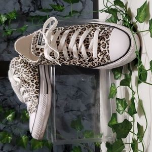 Converse animal print canvas sneakers